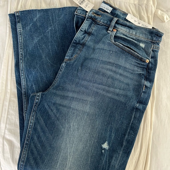 LOFT High Waist Straight Crop Jeans - Picture 8 of 8